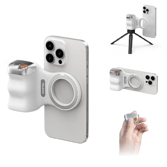 Magnetic Phone Camera Grip with Bluetooth Remote Control for iPhone and Android