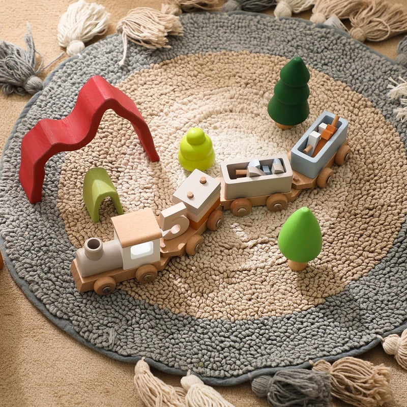 Wooden Montessori Train Learning Toy for Kids Gift