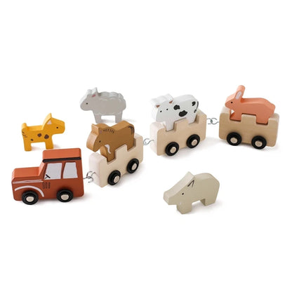 Wooden Montessori Train Learning Toy for Kids Gift