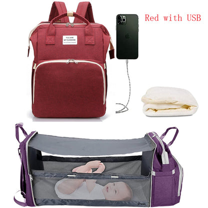 The 2 in 1 Large Capacity Nappy Bags with Changing Mat Convenient Baby