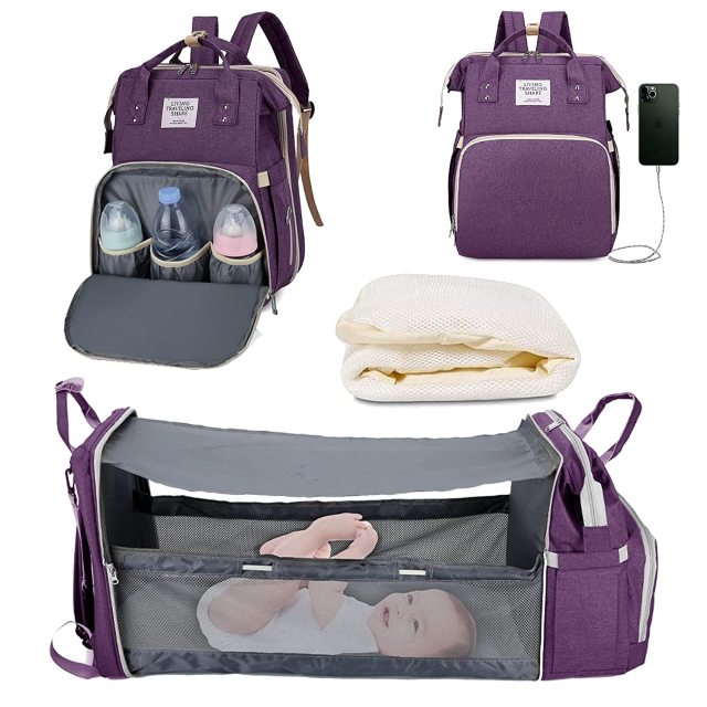The 2 in 1 Large Capacity Nappy Bags with Changing Mat Convenient Baby