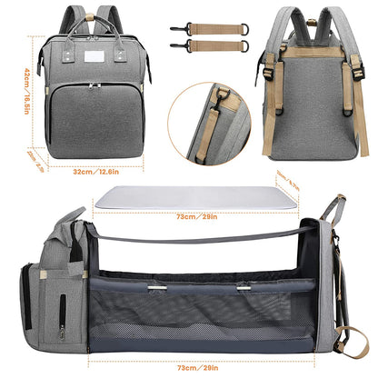 The 2 in 1 Large Capacity Nappy Bags with Changing Mat Convenient Baby