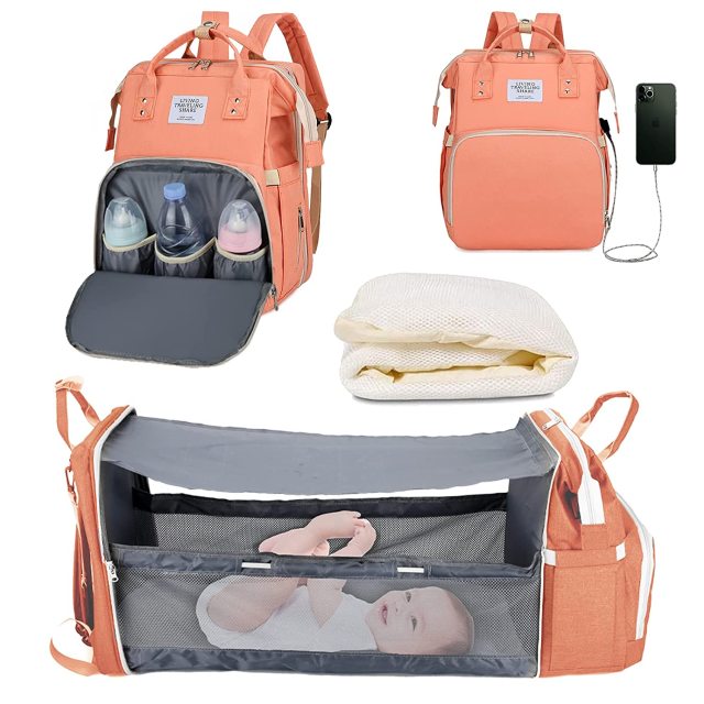 The 2 in 1 Large Capacity Nappy Bags with Changing Mat Convenient Baby
