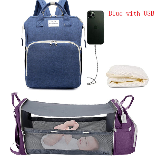 The 2 in 1 Large Capacity Nappy Bags with Changing Mat Convenient Baby