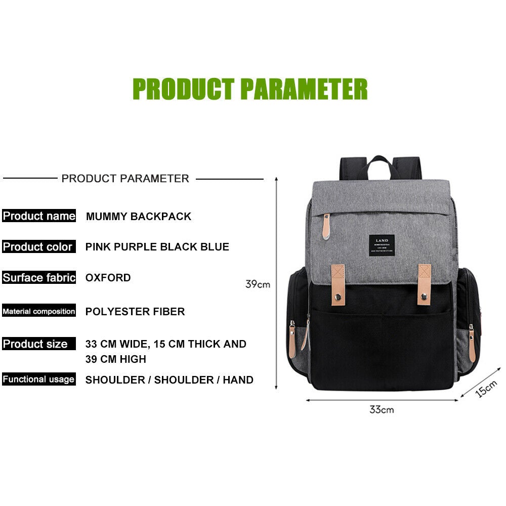 Multi Function Nappy Bag Backpack for Moms & Dads